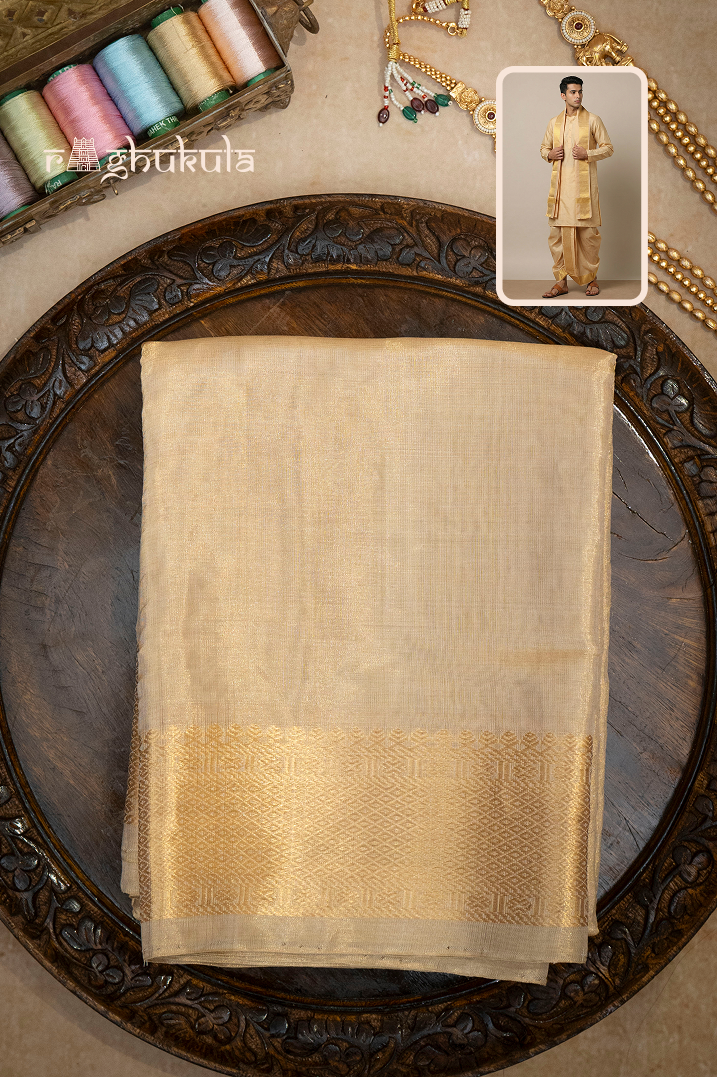 Hiranya — Premium Gold Raghukula Pattu Silk Fabric