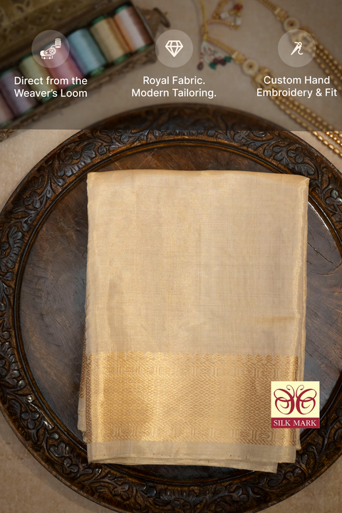 Hiranya — Premium Gold Raghukula Pattu Silk Fabric
