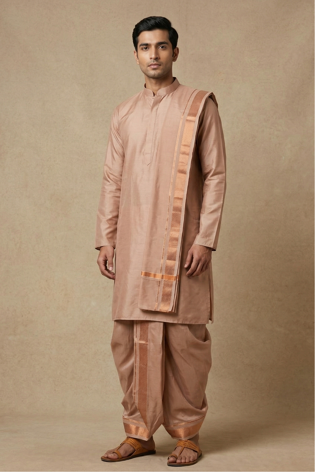 Kanaka — Gold Raghukula Pattu Silk Fabric