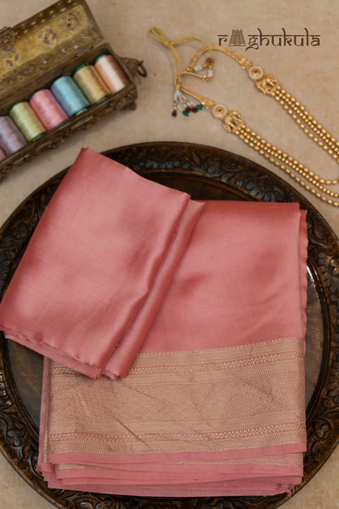 Kusuma — Floral Blush Raghukula Pattu Silk Fabric