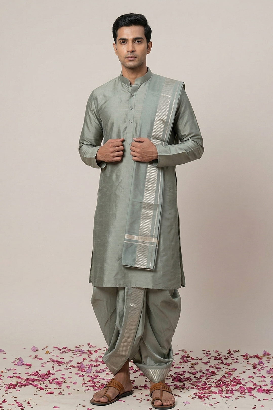 Shyama — Dark Raghukula Pattu Silk Fabric