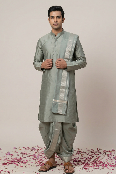 Shyama — Dark Raghukula Pattu Silk Fabric