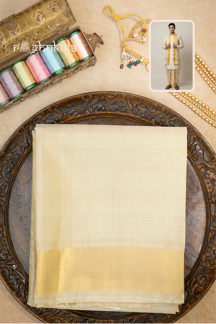 Svarnaam — Premium Gold Raghukula Pattu Silk Fabric