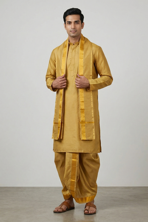 Swarna — Gold Raghukula Pattu Silk Fabric