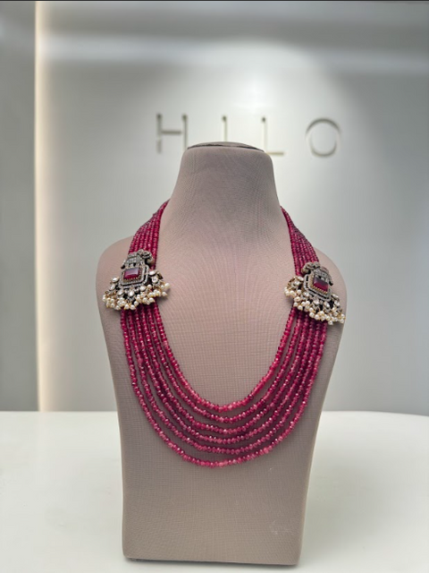 Rojo Radiant Multi — Red Multi-Strand Statement Necklace