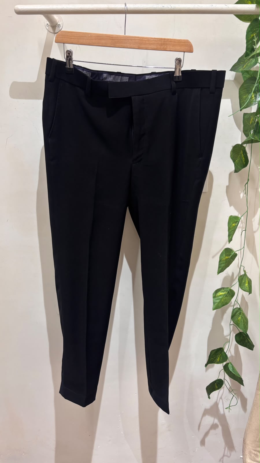 Umbra — Black Full Belt Armani Fabric Trouser