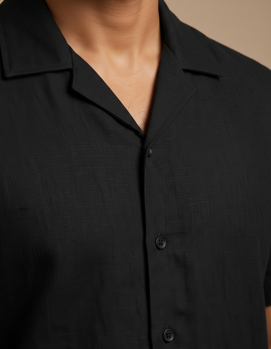 Eclipse — Black Cotton Shirt