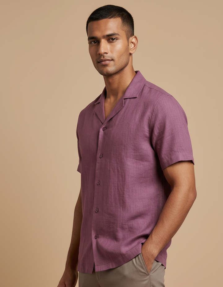 Henna — Wine Linen Shirt