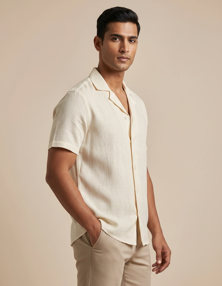 Sera — Cream Linen Shirt