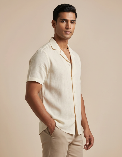 Sera — Cream Linen Shirt