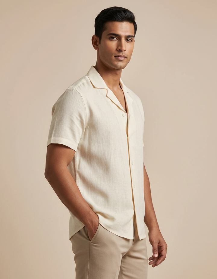 Sera — Cream Linen Shirt
