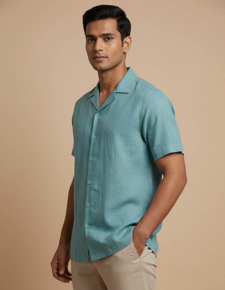 Seaform — Sea Green Linen Shirt