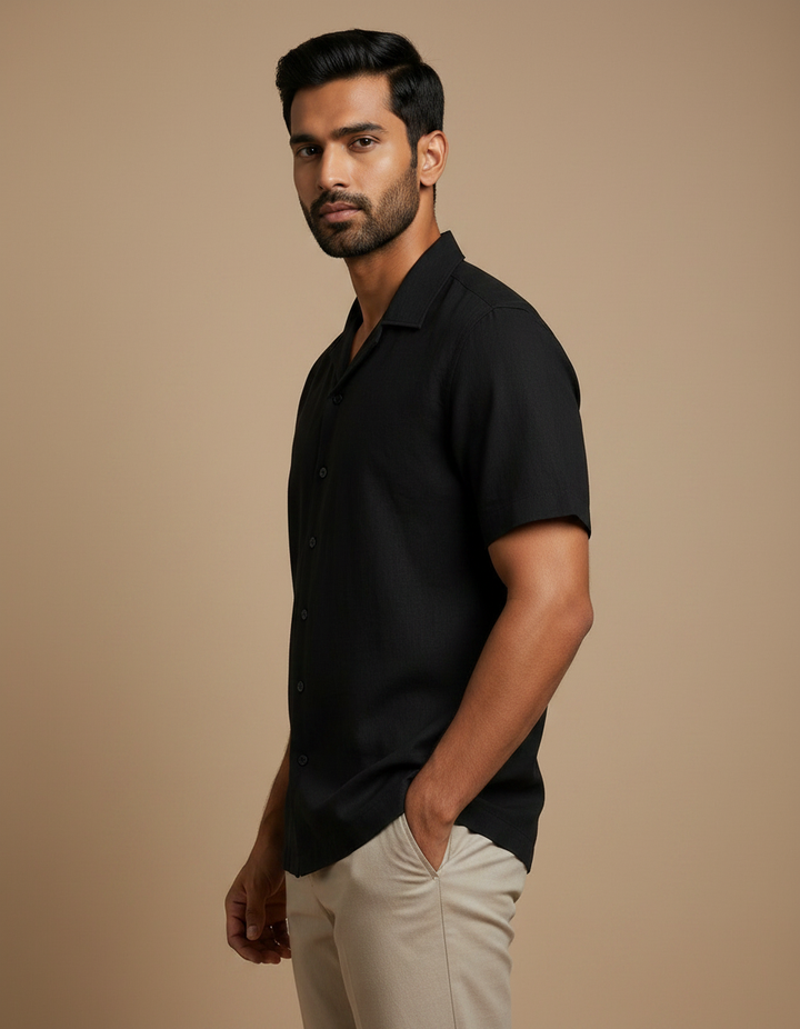 Eclipse — Black Cotton Shirt