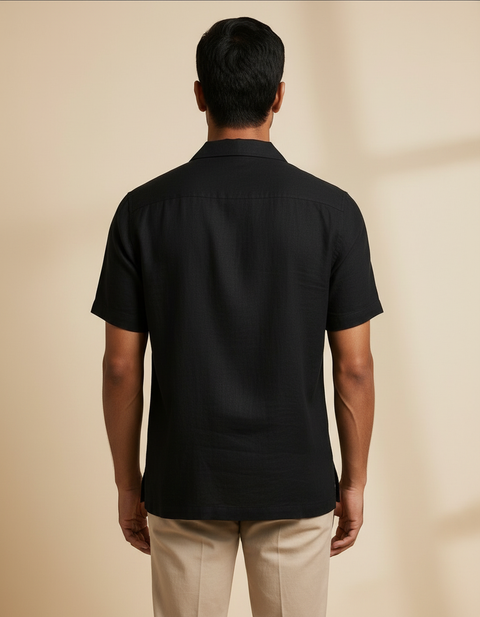 Eclipse — Black Cotton Shirt