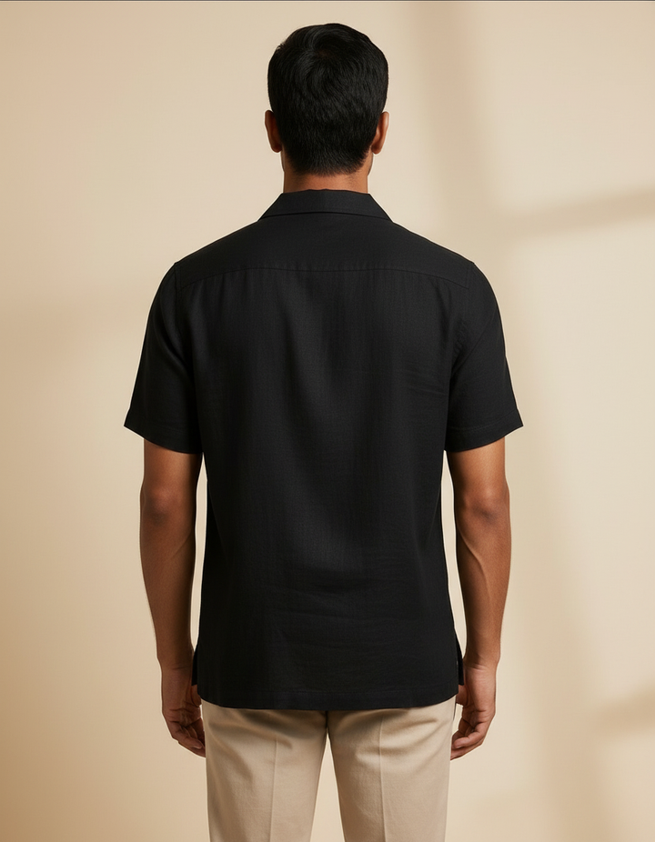 Eclipse — Black Cotton Shirt