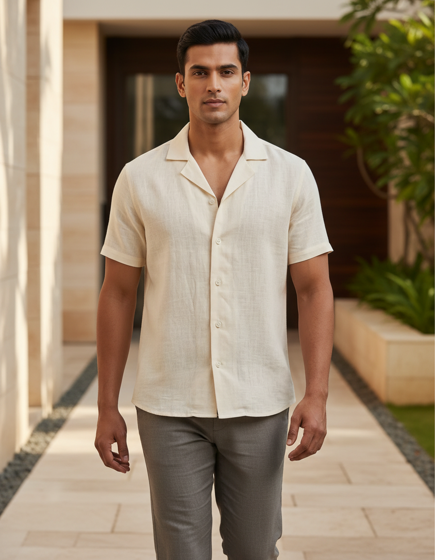 Sera — Cream Linen Shirt