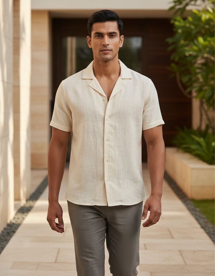Sera — Cream Linen Shirt