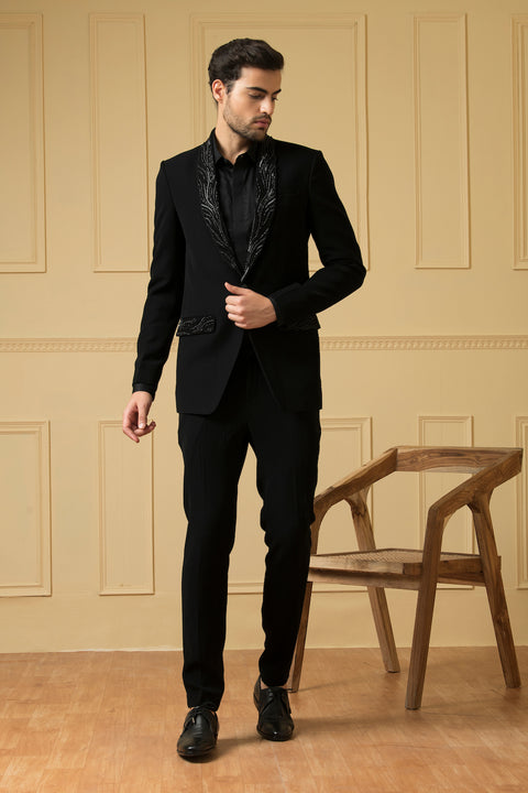 Carmen — Black Italian Fabric Blazer Set