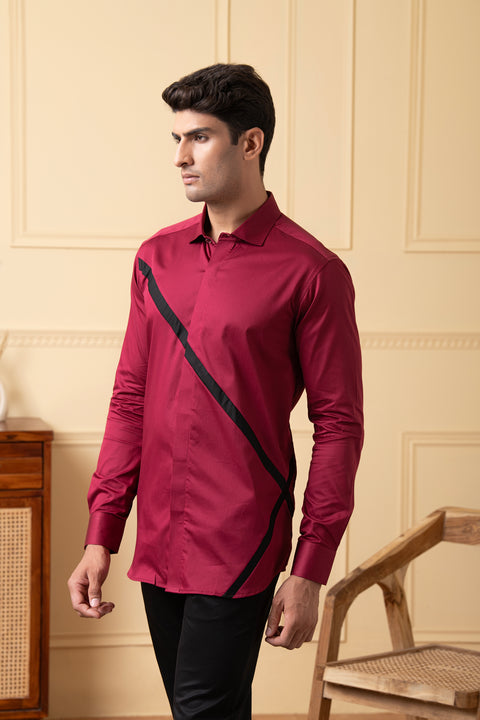 Sombroso — Red Pattern Giza Cotton Shirt