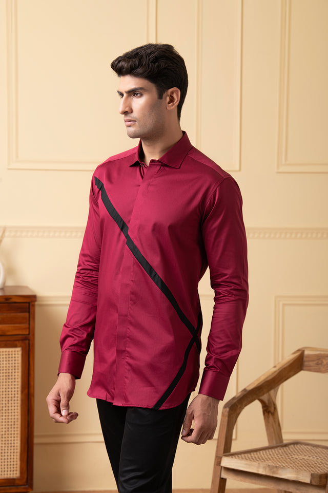 Sombroso — Red Pattern Giza Cotton Shirt