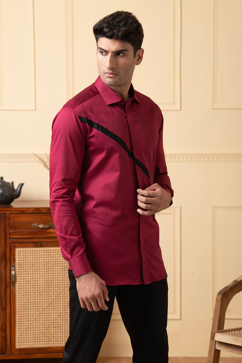 Sombroso — Red Pattern Giza Cotton Shirt