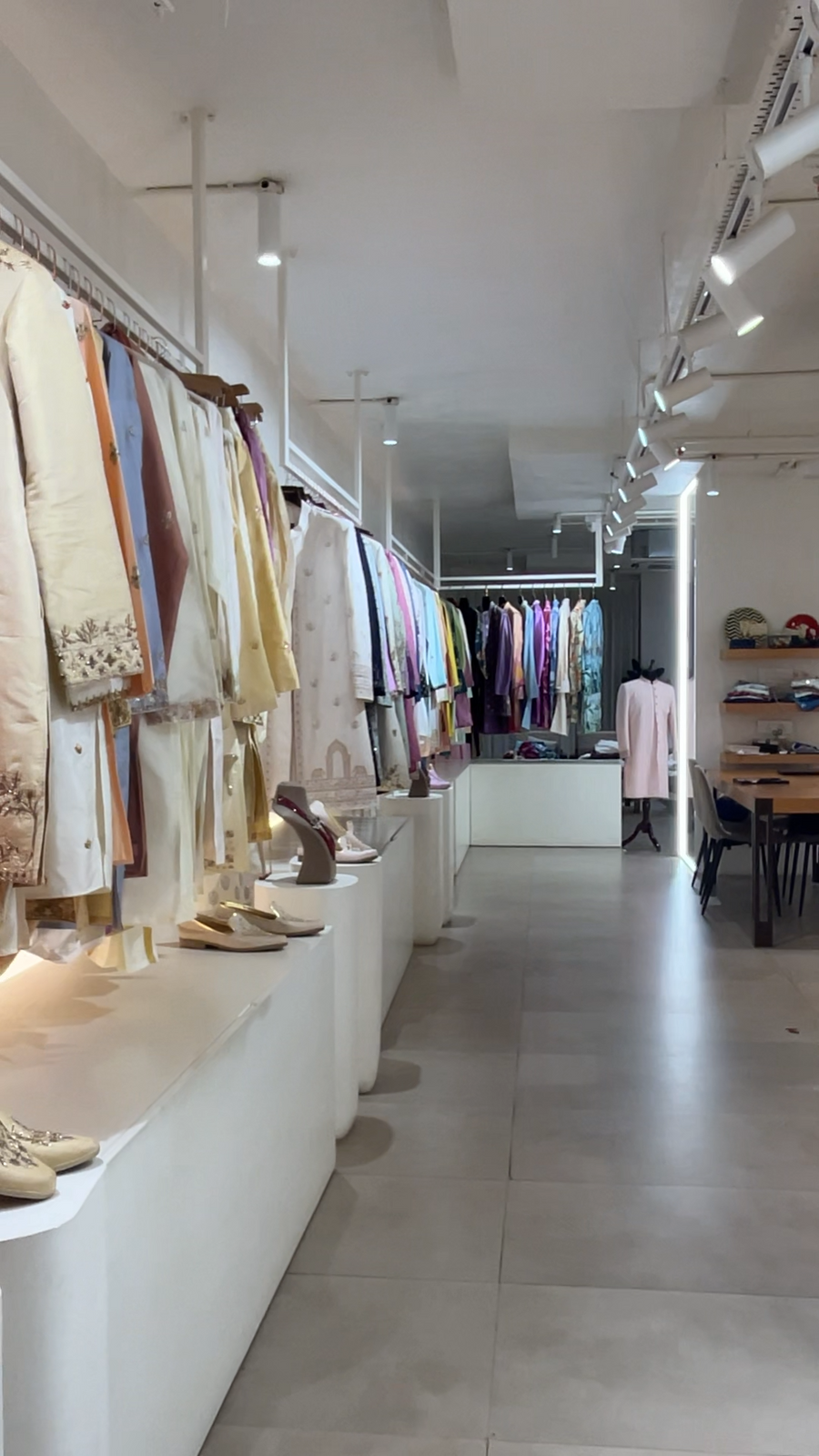Kurtas and sherwanis on display at the Hilo Design store