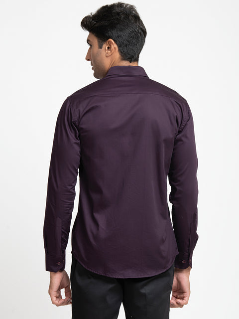 Sway — Purple Hand Embroidered Giza Cotton Shirt