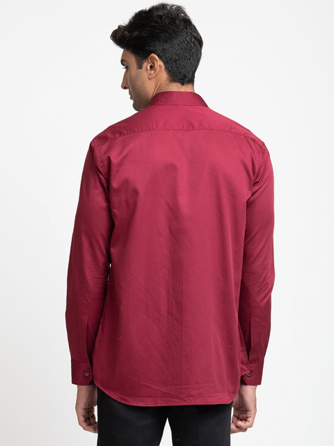 Marior — Black & Red Pattern Giza Cotton Shirt