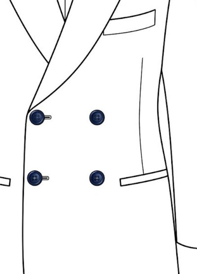 Double-breasted, line drawing