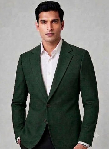 Single-breasted, two buttons notch lapel blazer with no pockets