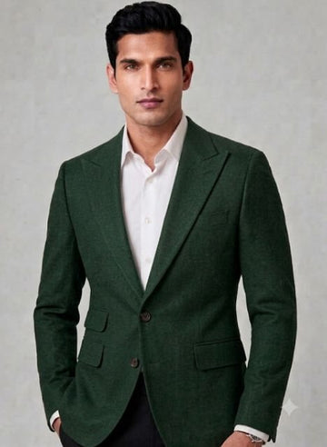 Single-breasted, two buttons peak lapel blazer with ticket pocket