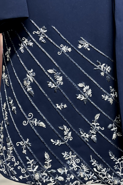 Azul Oscuro — Blue Imported Italian Fabric Bandhgala
