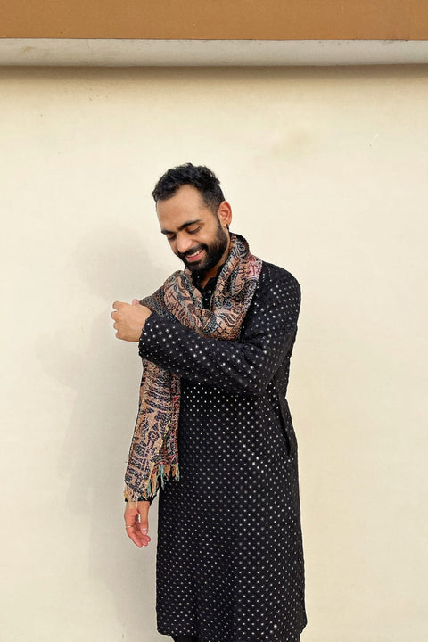 Black Mirror — Black Hand Mirror Work Georgette Kurta